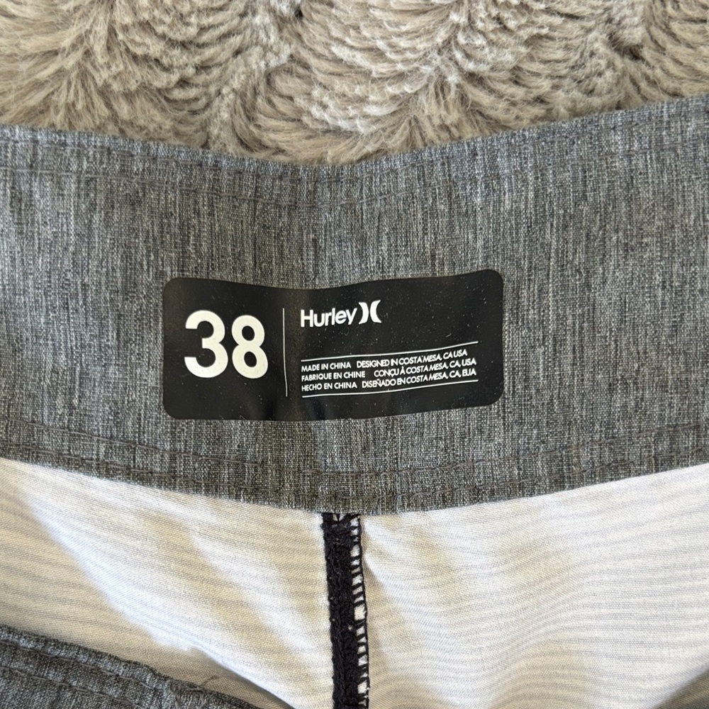 Hurley Gray Striped Board Shorts - Picture 2 of 5